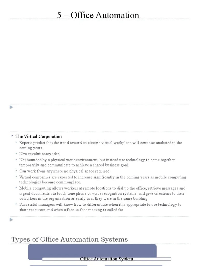 5 Office Automation PDF Automation Fax