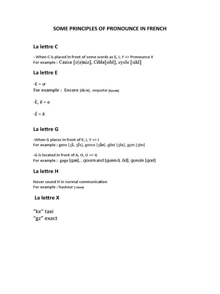 Some Principles of Pronounce in French PDF