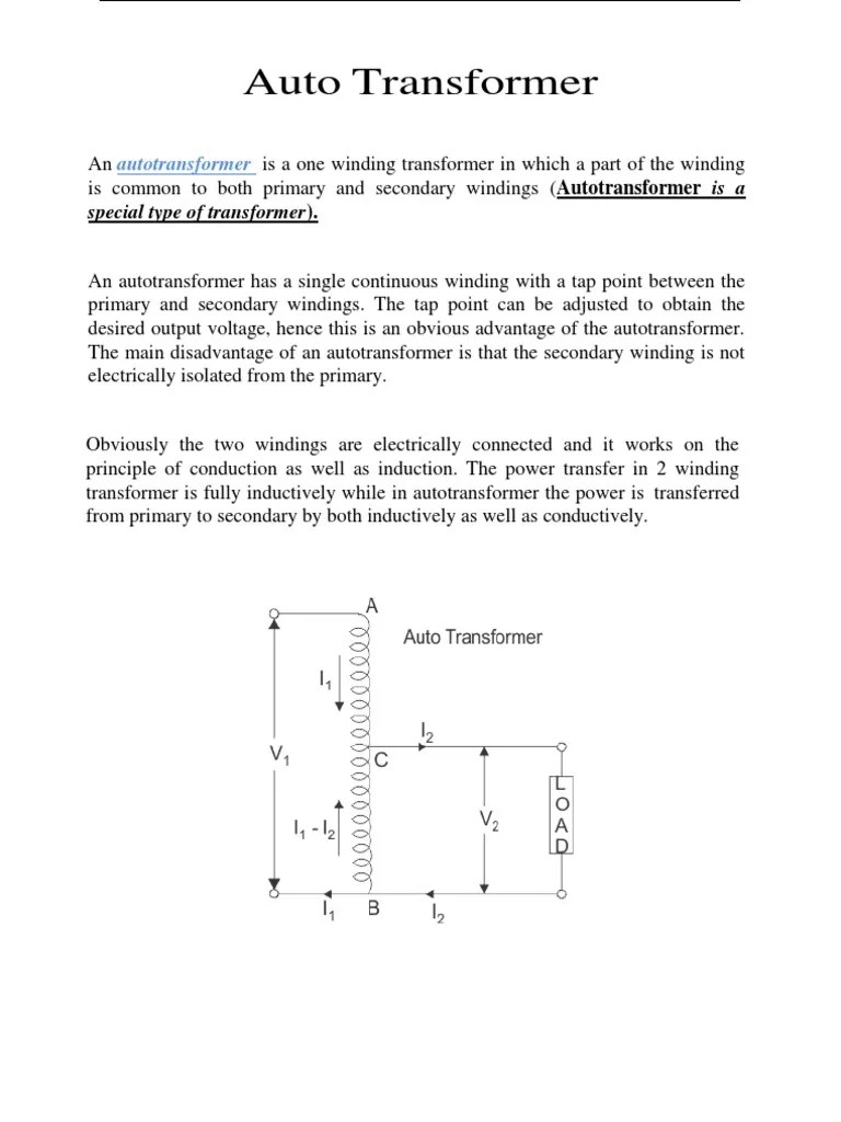Auto Transformer PDF Transformer Power Electronics