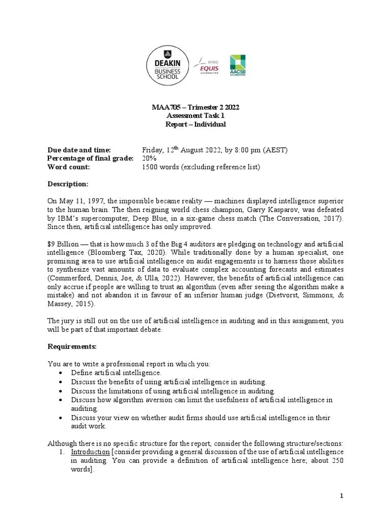 Assessment 1 | PDF | Artificial Intelligence | Intelligence (AI