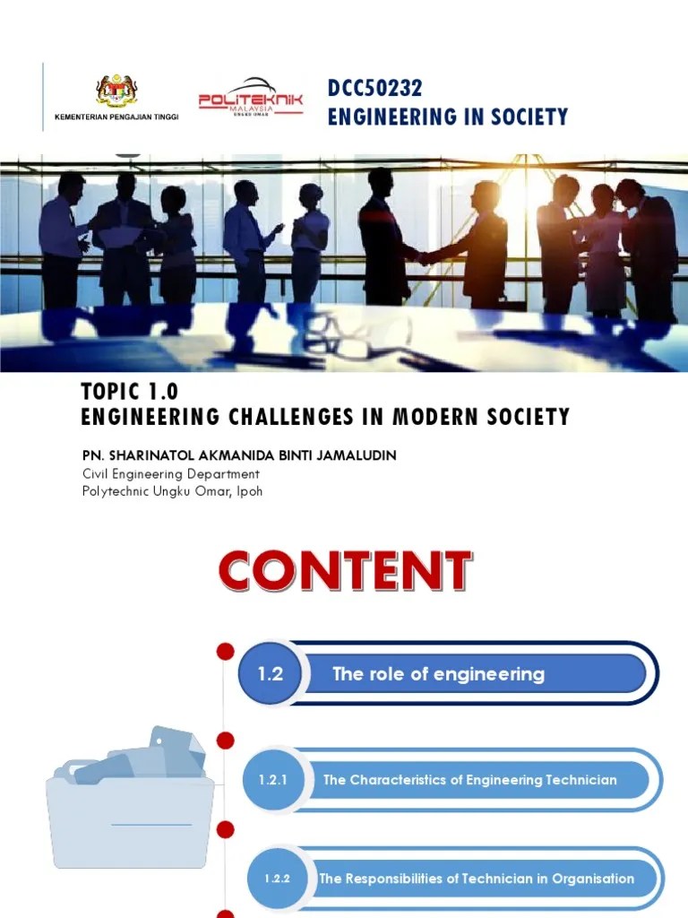 Engineering Challenges in Modern Society The Roles and