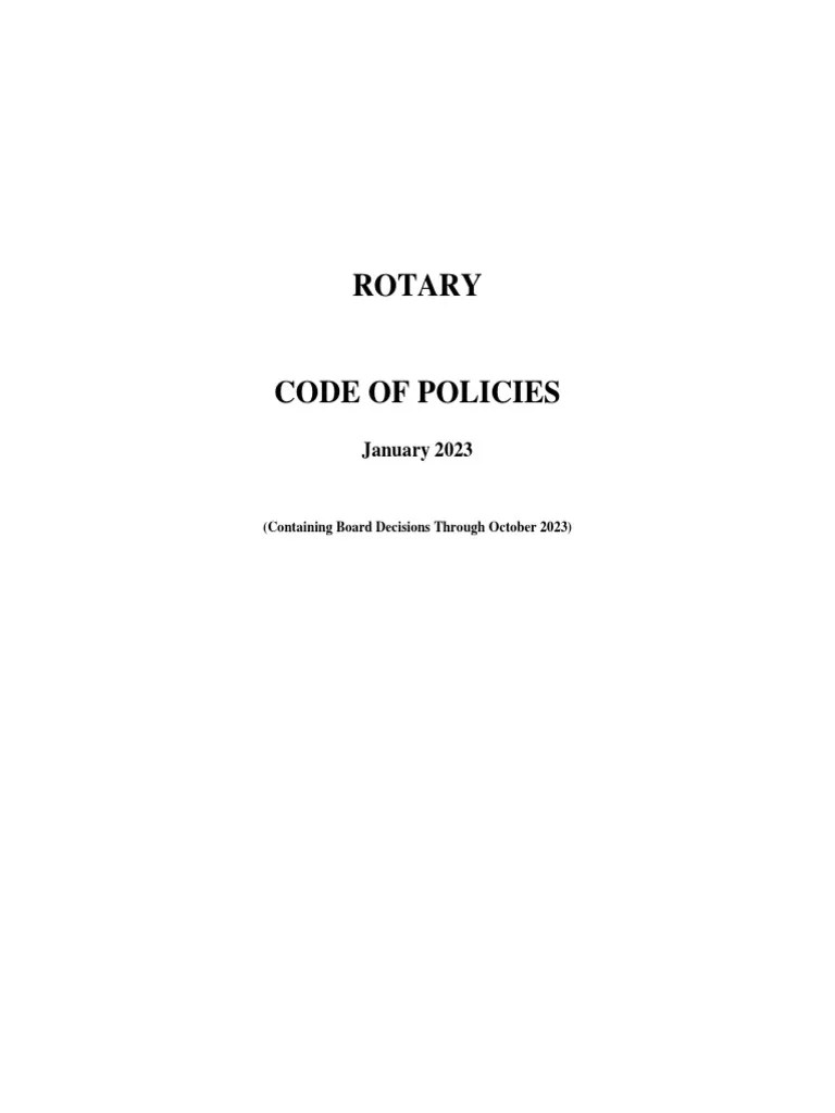 Code of Policies Rotary International en Download Free PDF