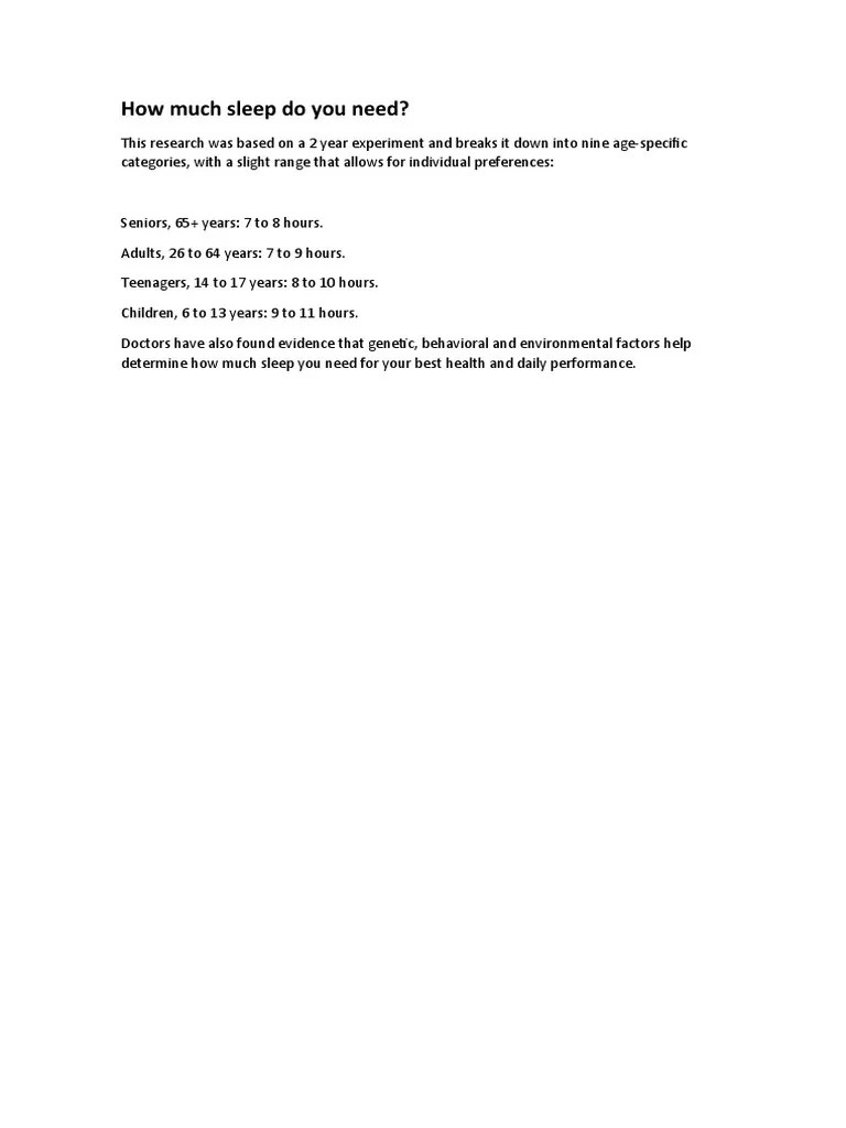 How Much Sleep Do You Actually Need PDF