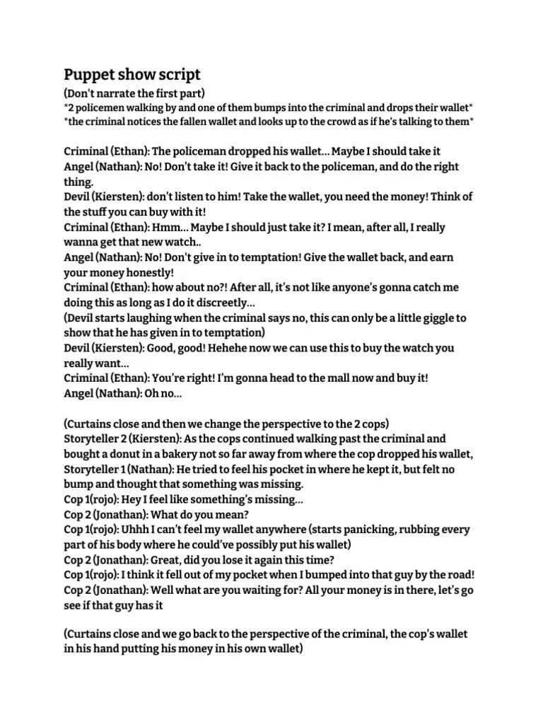 Puppet Show Script PDF