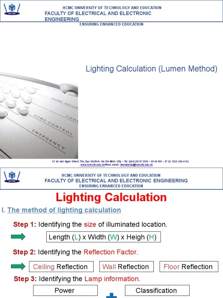 Lighting Calculation Lumen Method 082021 PDF Lighting Ho Chi