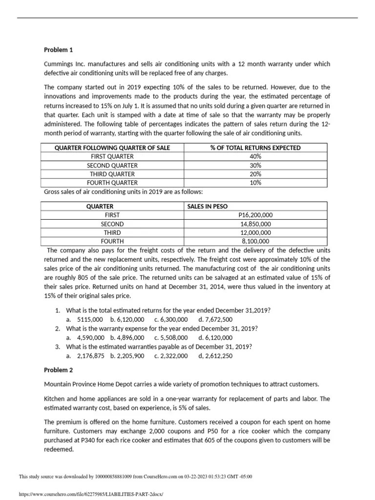 Estimating Warranty Expenses, Premium Liabilities, and Officer Bonuses