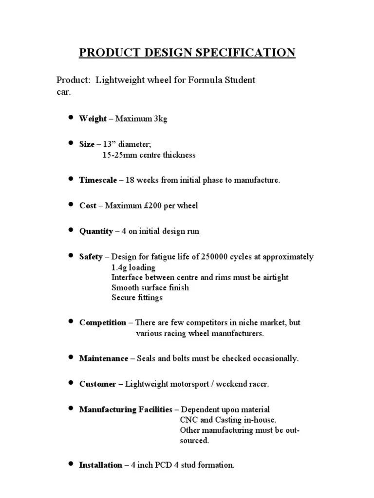 Product Design Specification PDF
