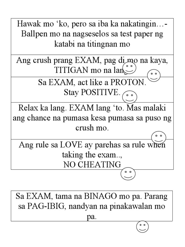 Exam Hugot Lines PDF