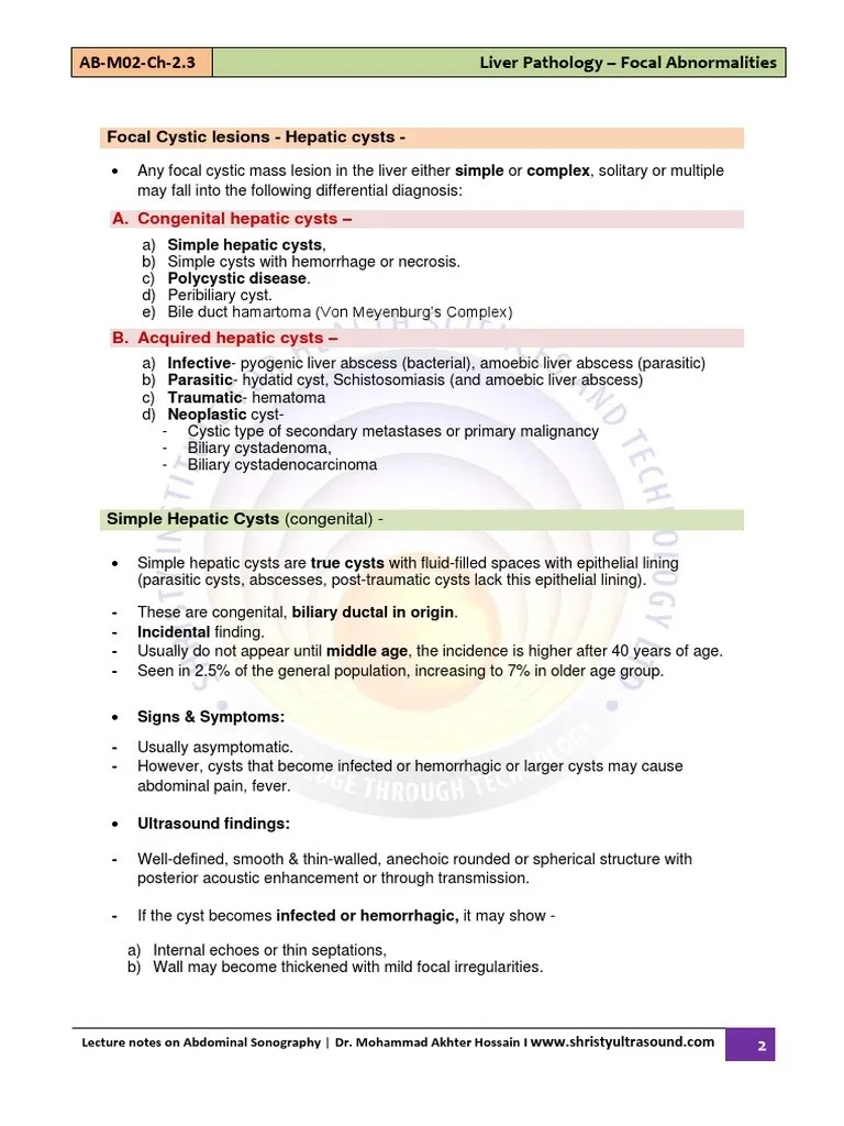 Comprehensive Overview of Focal Liver Lesions Differentiating Between