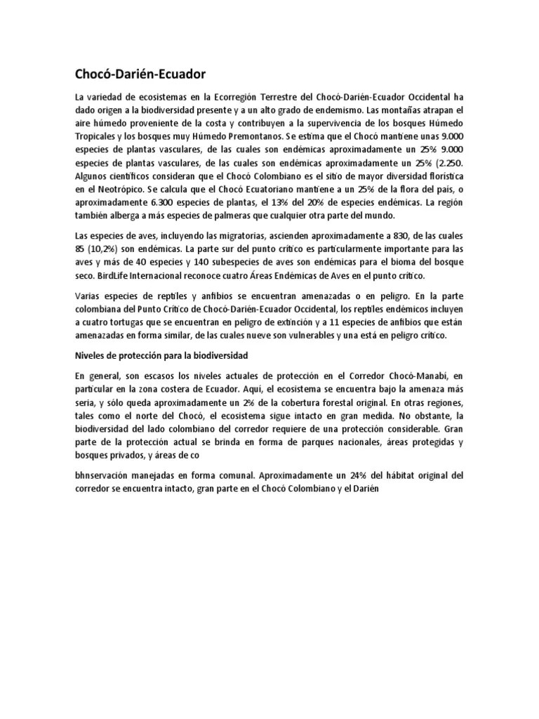 ChocóDariénEcuador Occidental PDF