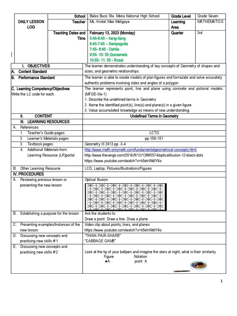 3 (Undefined Terms in Geometry) PDF Geometry Learning