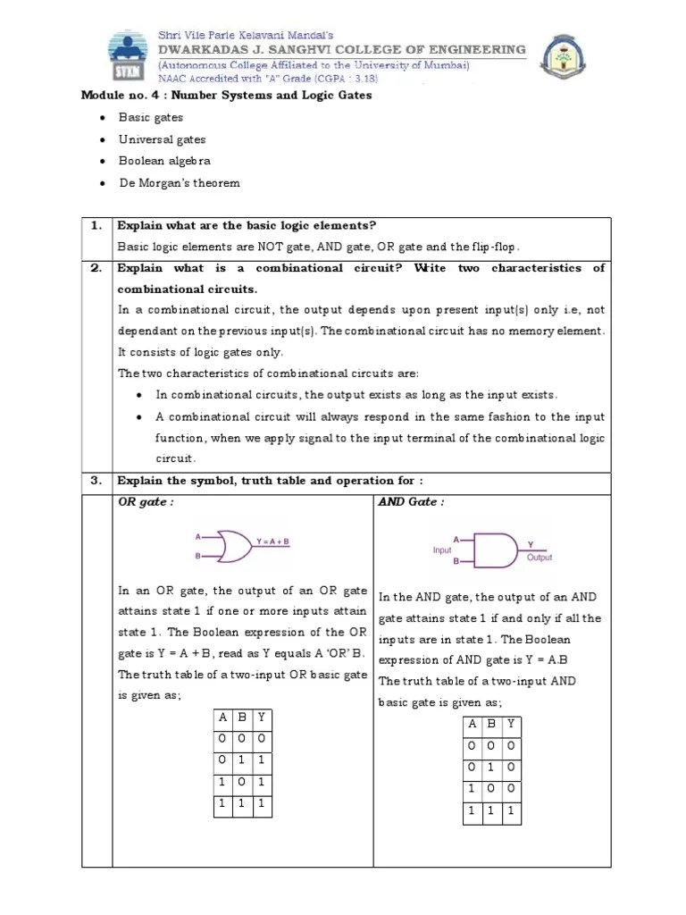 Logic Gates PDF PDF Logic Gate Teaching Mathematics