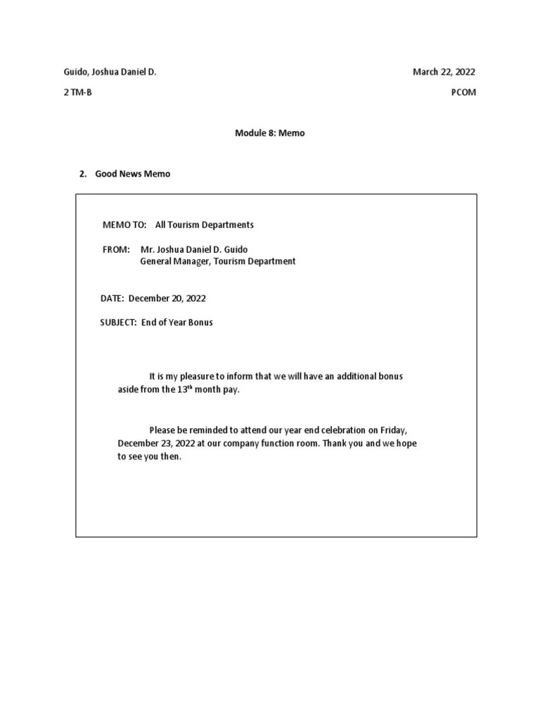 Guido Module 8 Good News Memo 2TMB PDF PDF