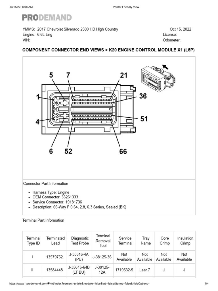 L5P ECM Connector Pinout PDF Throttle Electrical Connector
