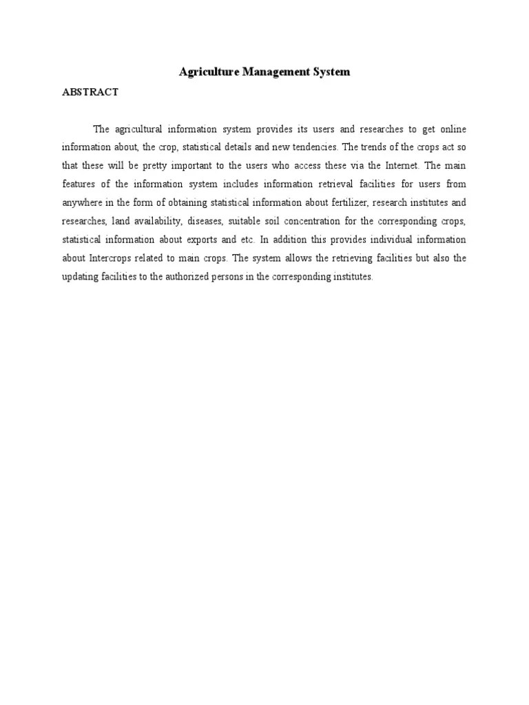 Agriculture Management System Docx PDF Java (Programming Language) My Sql