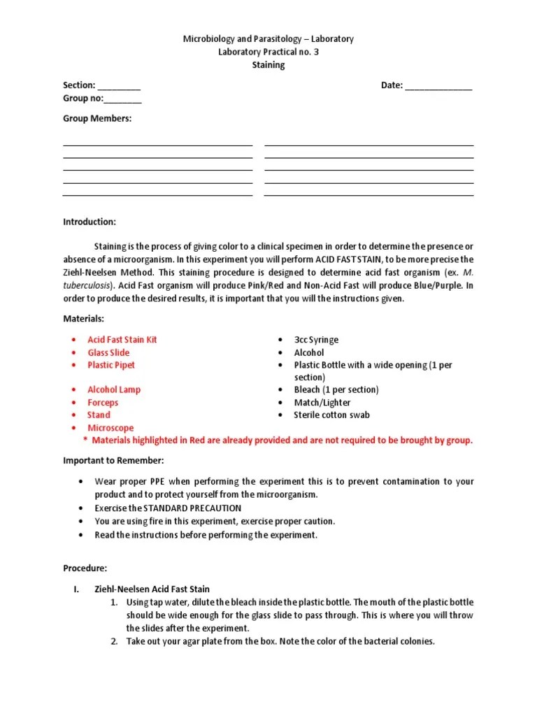 Microbiology_LabPracticalsNo3_Staining PDF Staining Laboratory