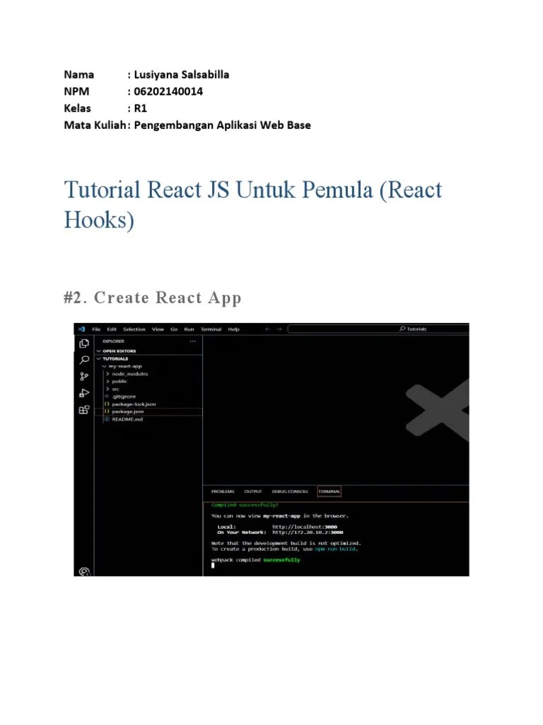 Tutorial React JS Untuk Pemula (React Hooks) PDF