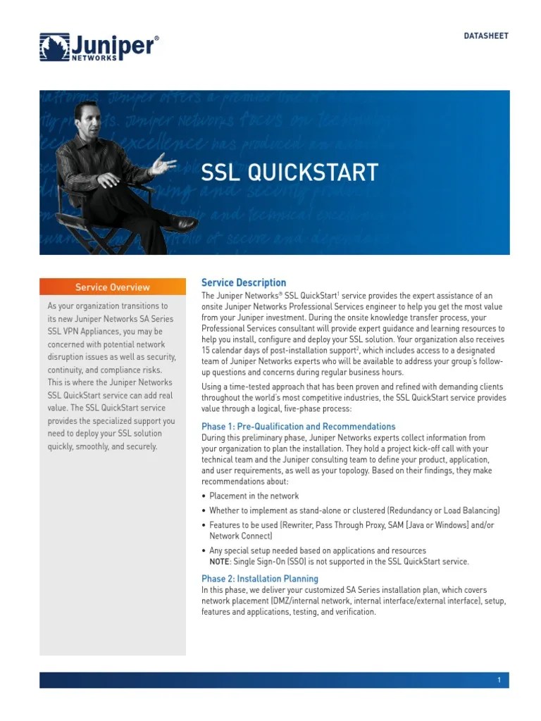 SSL Quickstart Service Overview PDF Computer Network Juniper