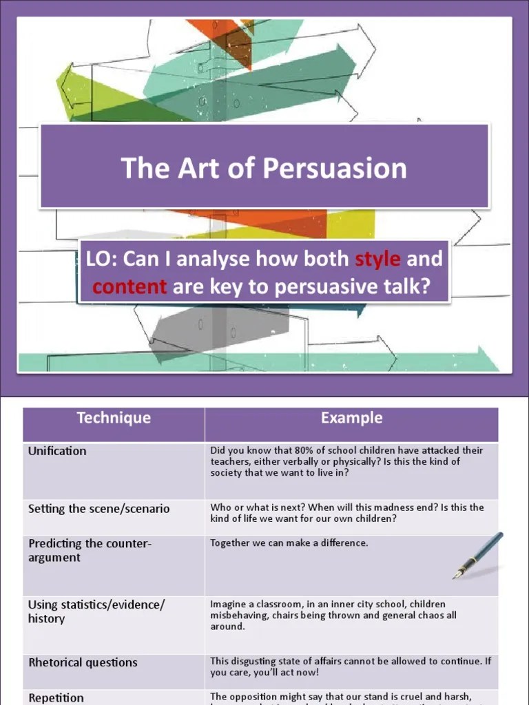 Introduction To Debating Lesson 4 The Art of Persuasion PDF