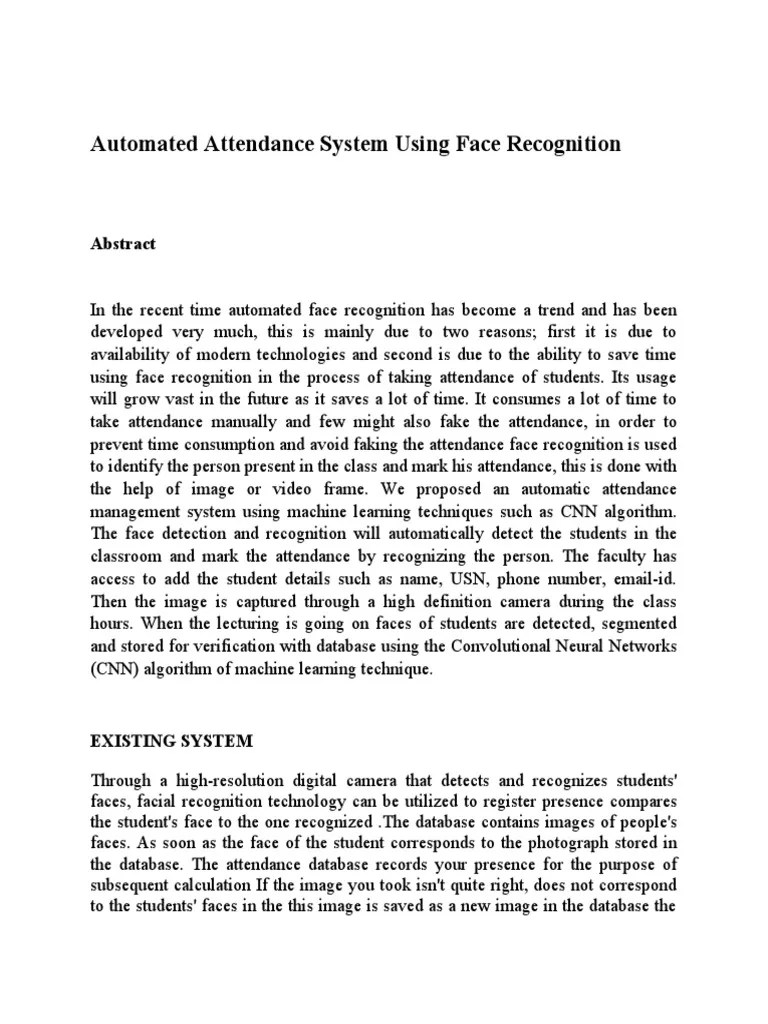 Automated Student Realtime Attendance System Using Face Recognition