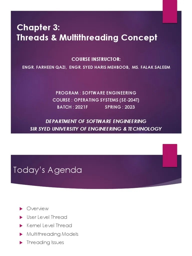 Chapter03 Threads & Multithreading Concept PDF Thread