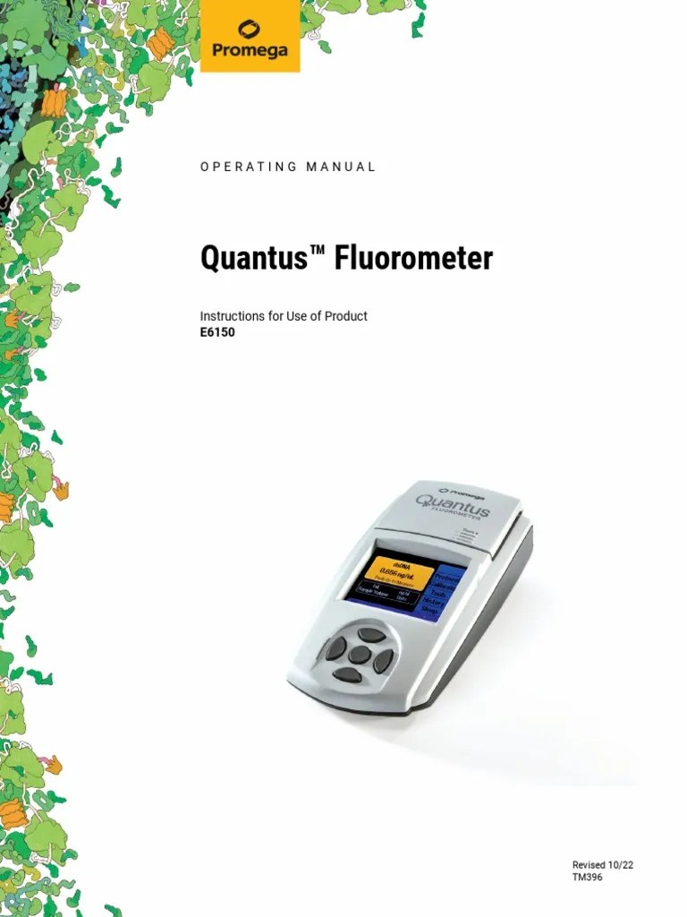 Quantus Fluorometer Operating Manual TM396 PDF Device Driver