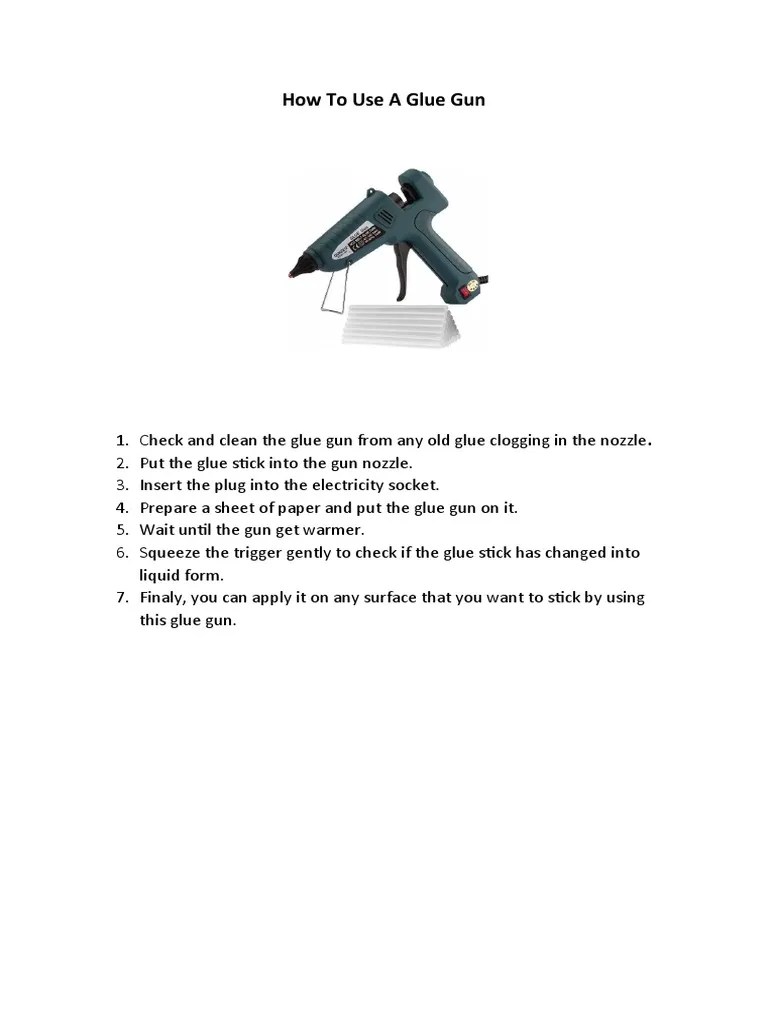 How To Use Glue Gun | PDF