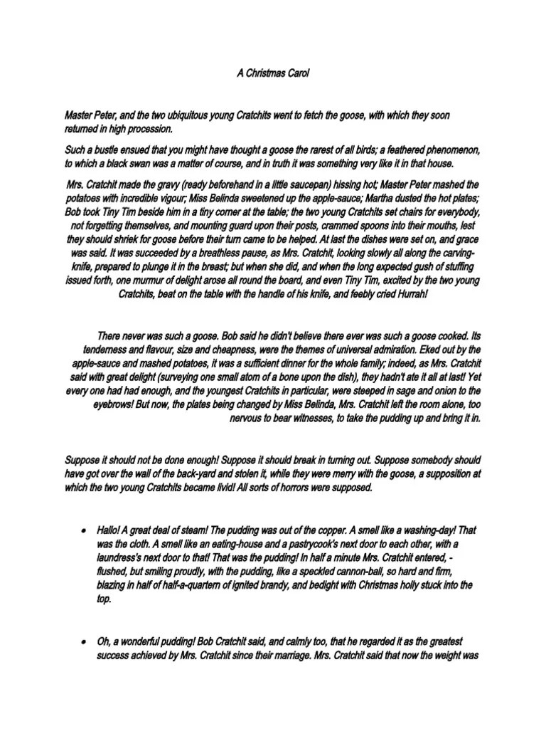 A Christmas Feast The Cratchit Family Celebrates Christmas Dinner