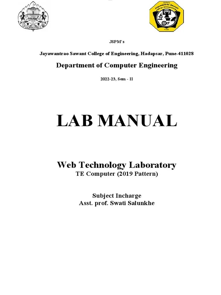 Lab Manual  Technology Laboratory Download Free PDF Html Html Element