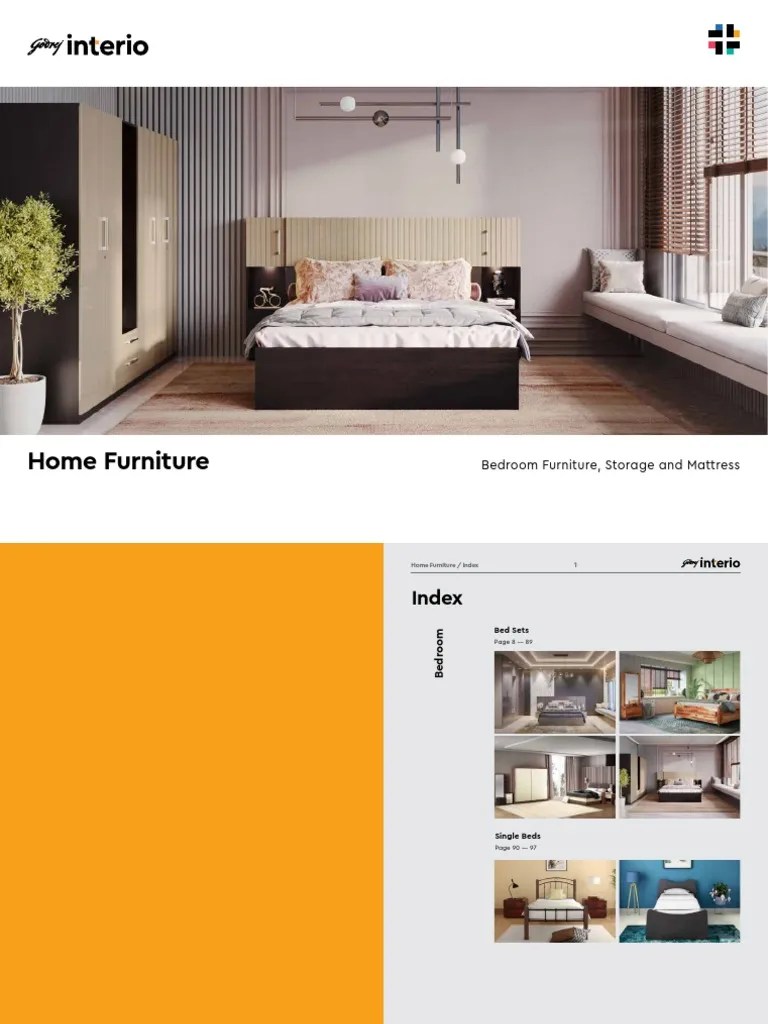 Bedroom Godrej Interio Catalogue 2223 (Bed, Almirah, Mattress
