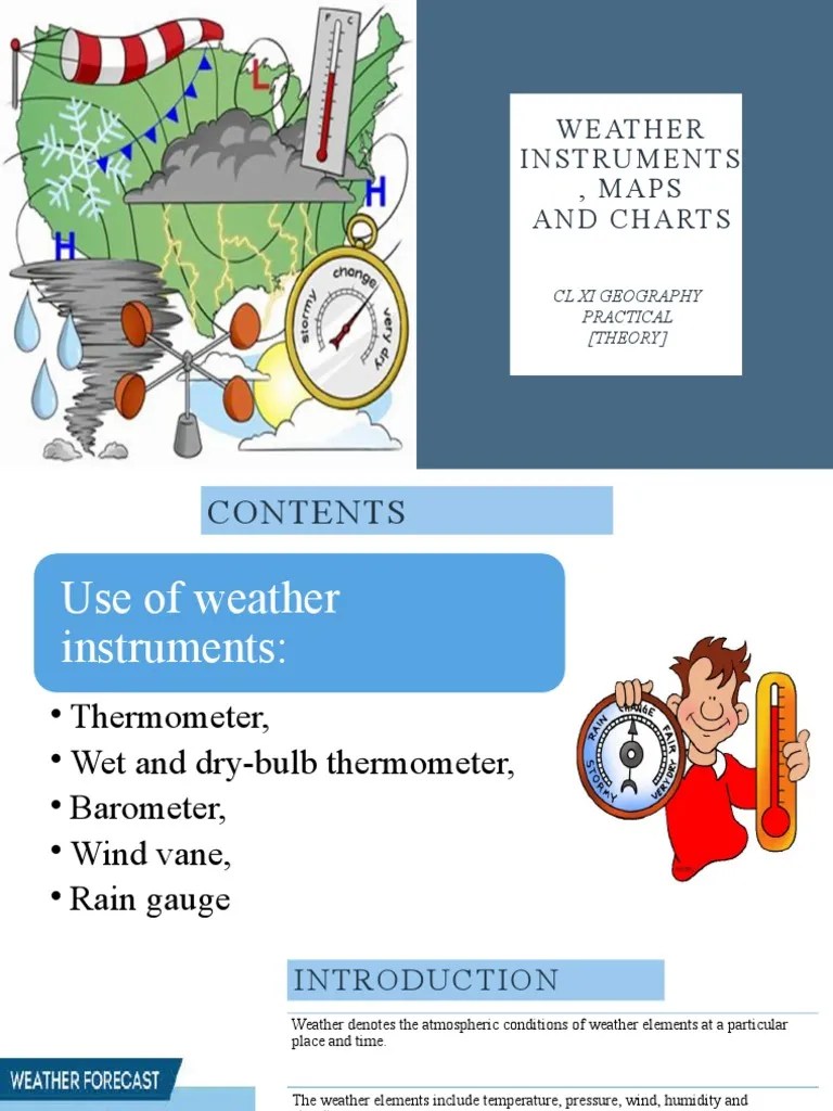 Weather Instruments, Maps PDF Thermometer Meteorology