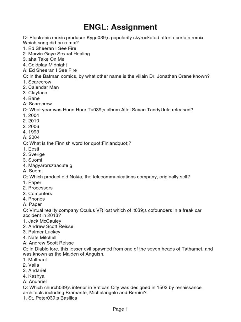 ENGL Answer Key 7 | PDF