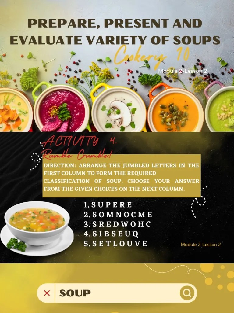 Soup Classification PDF Soup Stock (Food)