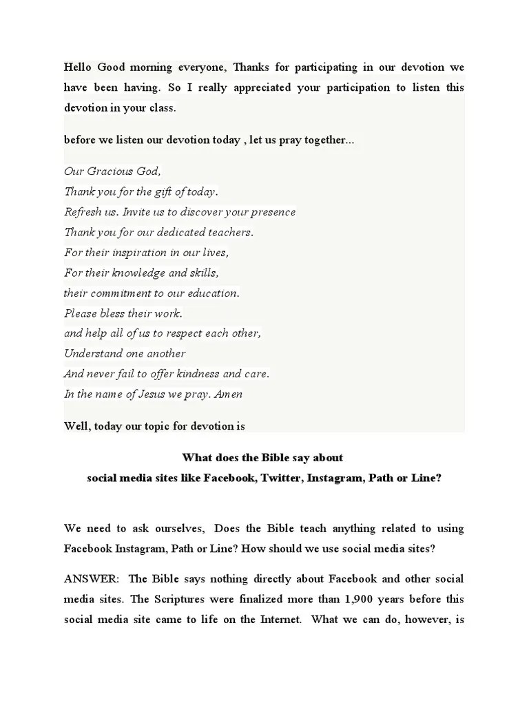 What Does The Bible Say About Social Media Sites Like Facebook, Twitter, Instagram, Path or Line