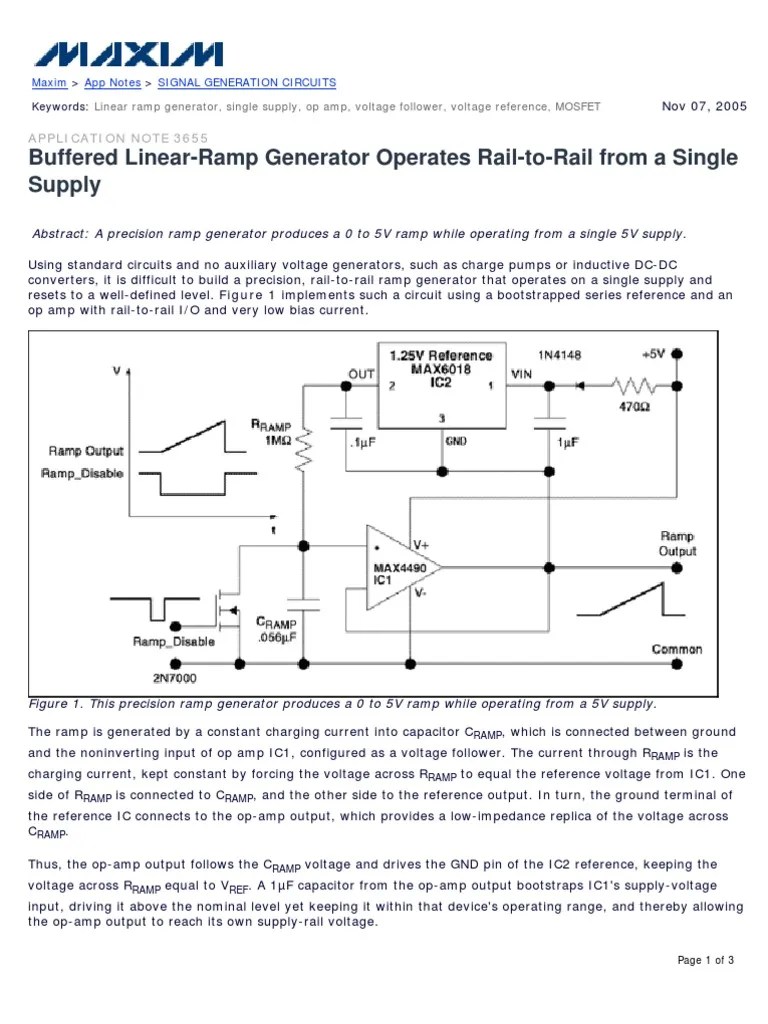 Voltage Ramp AN3655 Operational Amplifier Analog Circuits