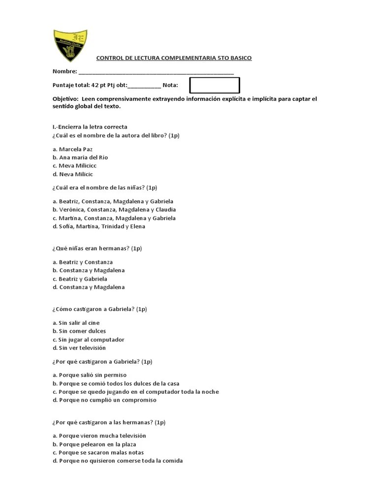 Prueba A Pasarlo Bien 5to PDF