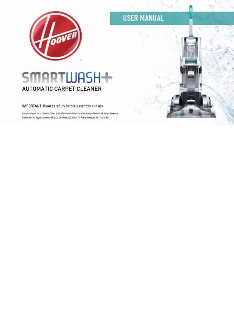 User manual Hoover SmartWash Plus FH52000 (English 72 pages) PDF