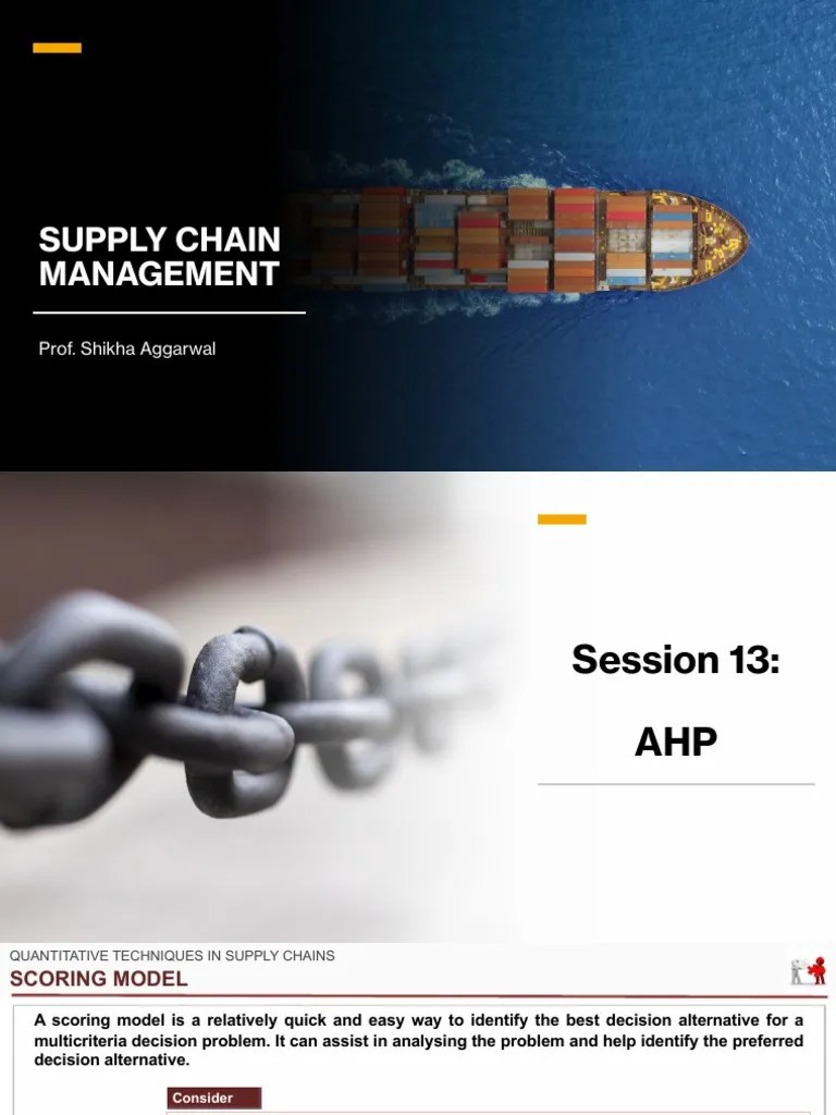 Supply Chain Management Prof. Shikha Aggarwal PDF Matrix