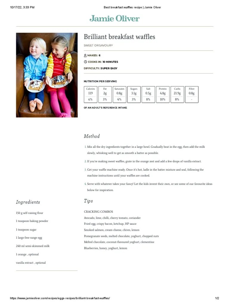 Best breakfast waffles recipe _ Jamie Oliver PDF Waffle Batter