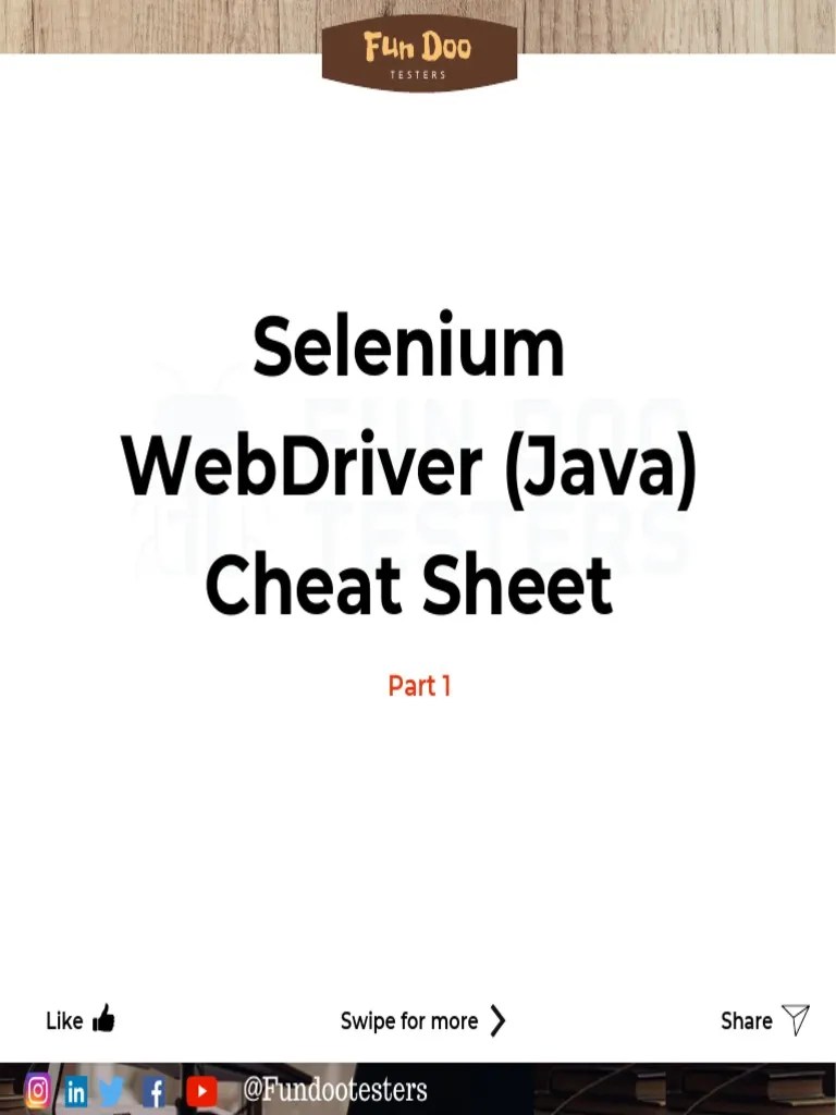Selenium Driver (Java) Cheat Sheet_ Part 1 PDF