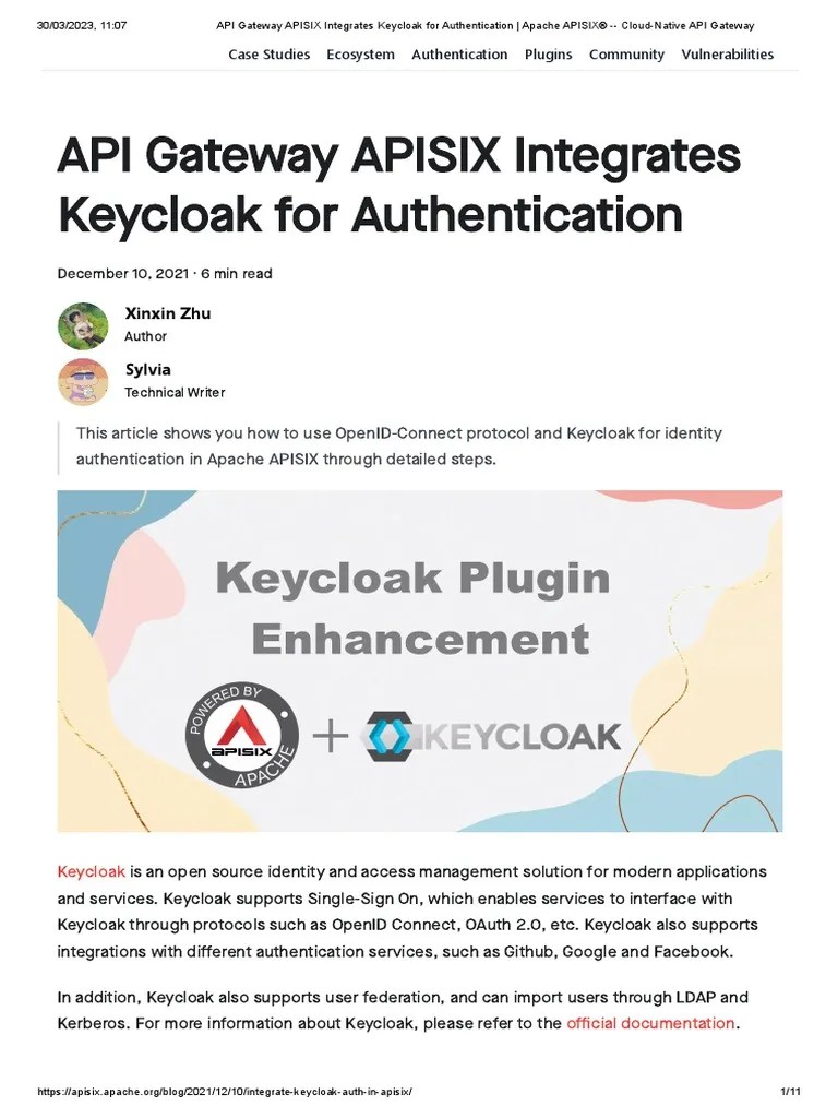 API Gateway APISIX Integrates Keycloak For Authentication Apache