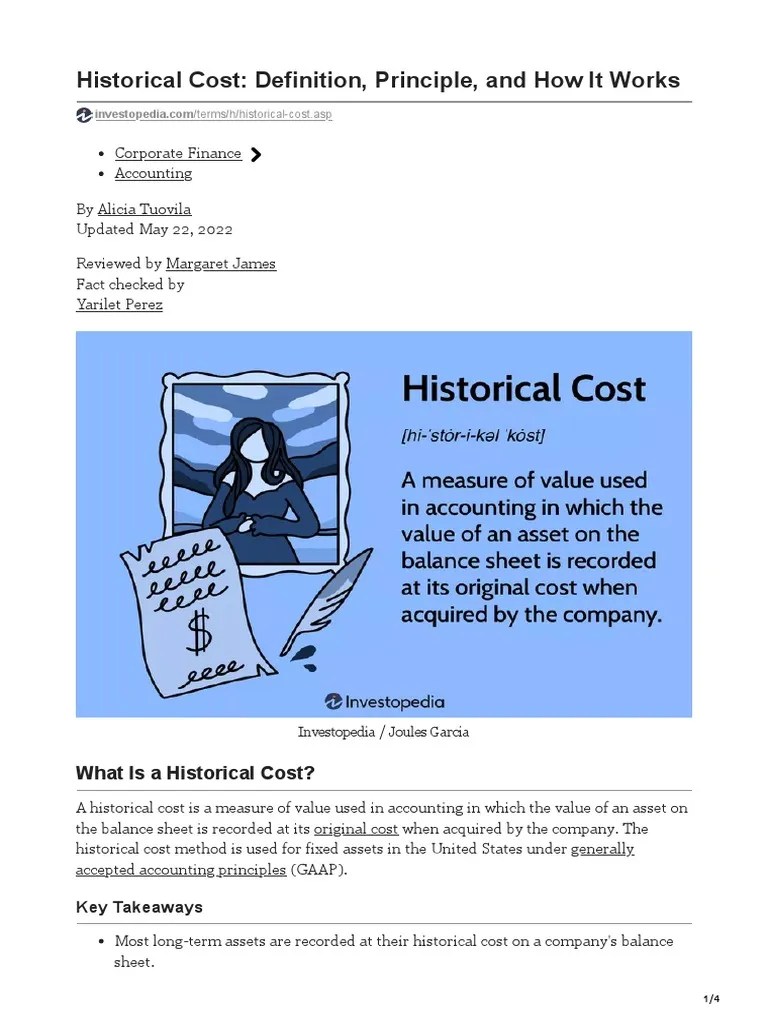 Historical Cost Definition Principle and How It Works PDF