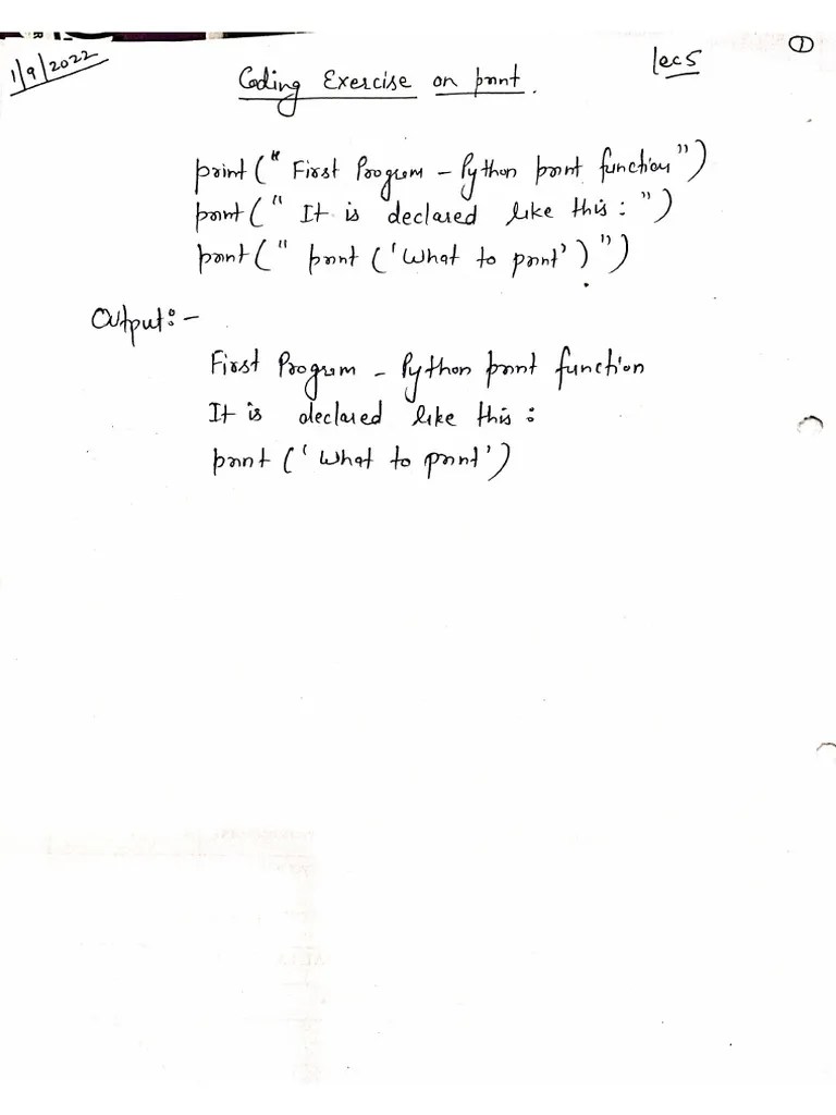 Coding Exercise Print | PDF