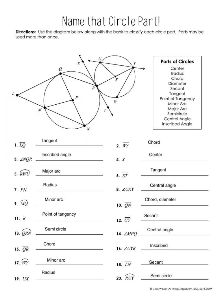 Name That Circle Part | PDF