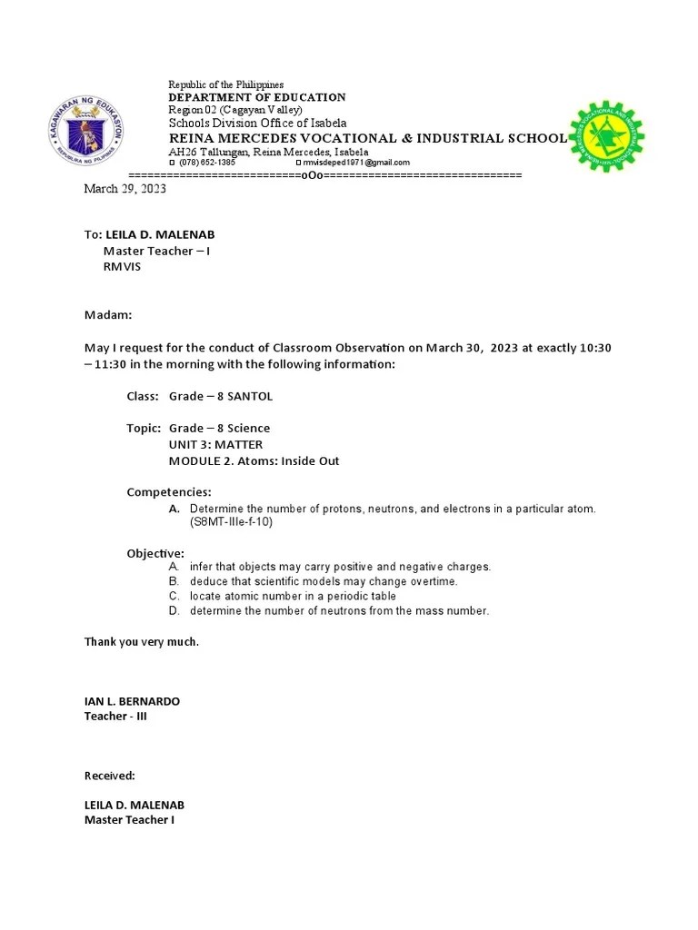 COT Request Letter PDF