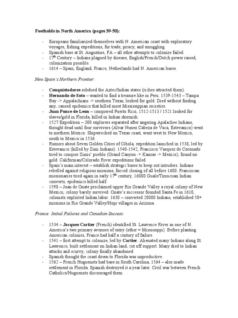 AP US History Notes Chapter 2 Plymouth Colony Fur Trade