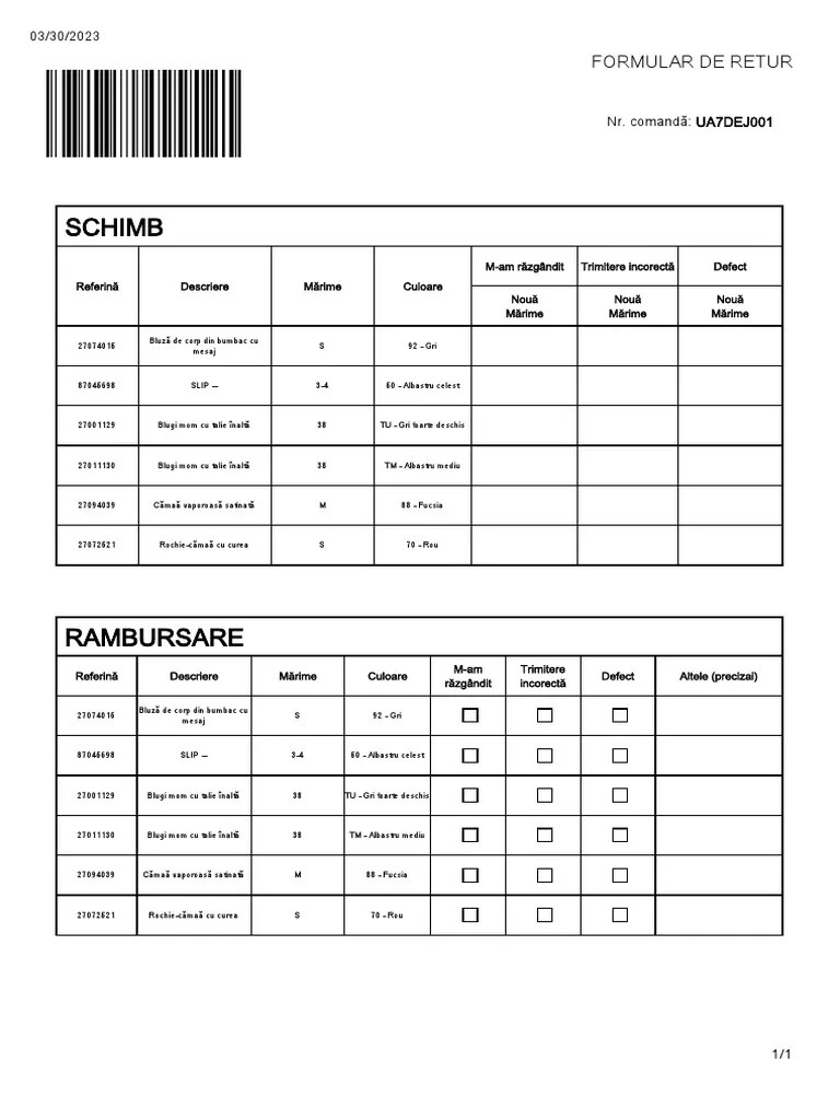 ReturnForm Mango PDF