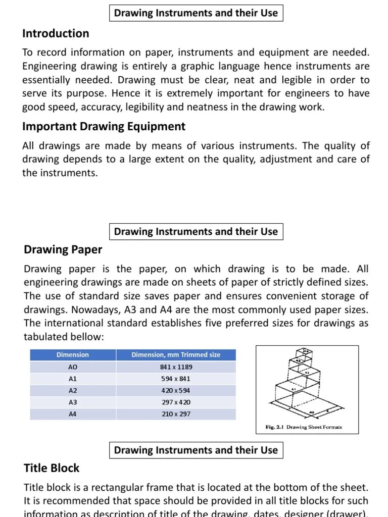 Lesson 2 Drawing Instruments and Their Use PDF Equipment Geometry