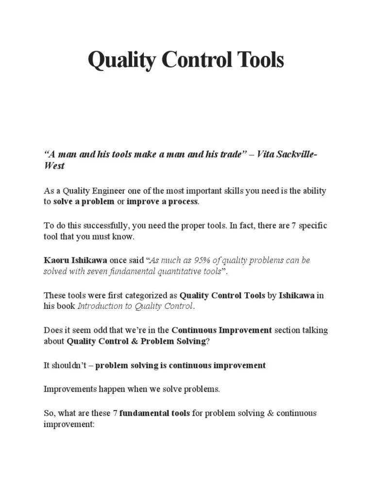 Quality Control Tools PDF
