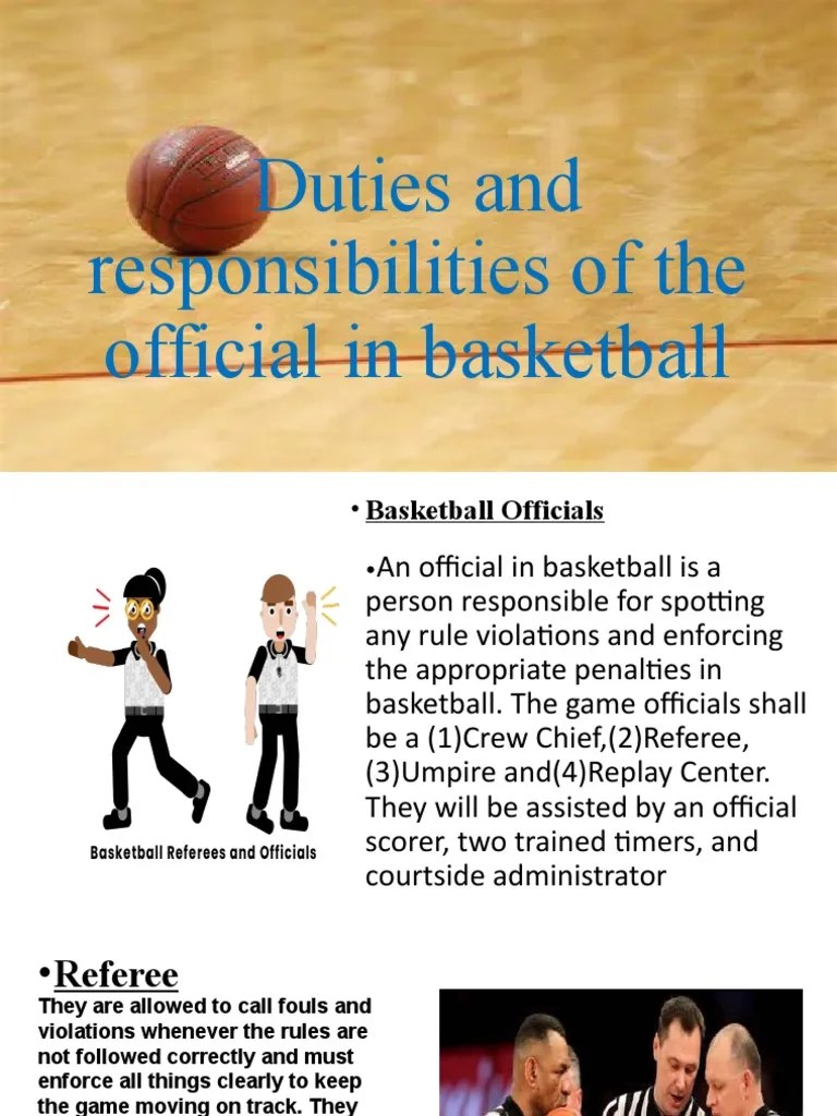 Duties and Responsibilities of The Official in Basketball PDF